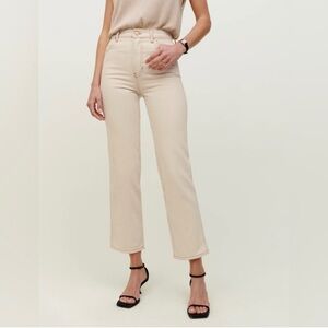 Reformation Cowboy High Rise Straight Leg Jeans // Almond Size 24